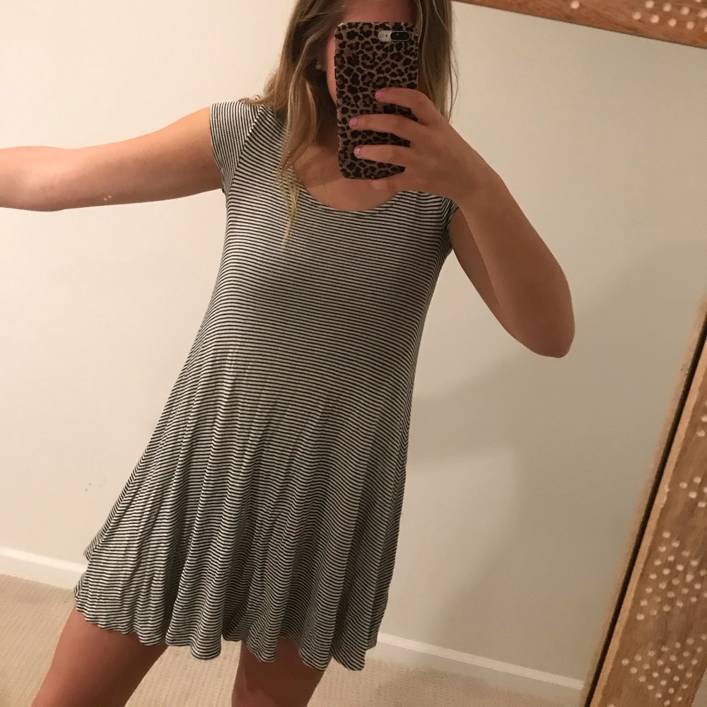 striped t-shirt flowy dress